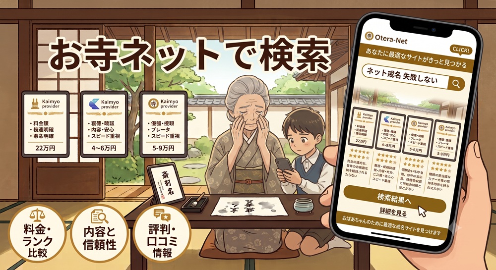 ネットで戒名を授けるサイトを比較しました。 ネットで戒名を付けて大丈夫？心配を解消